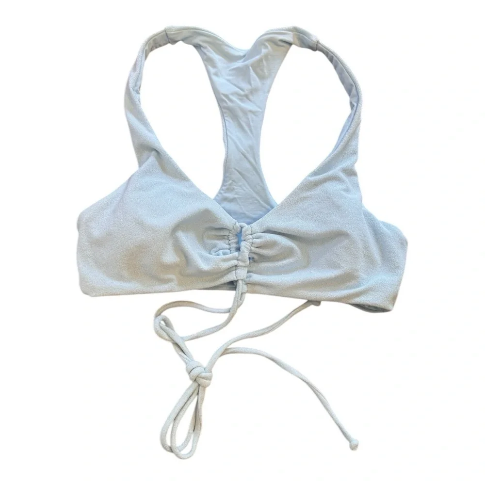 L*Space terry dax bikini top in sky blue NWT